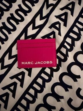 Marc Jacobs Fuchsia Leather Card Holder with White Logo